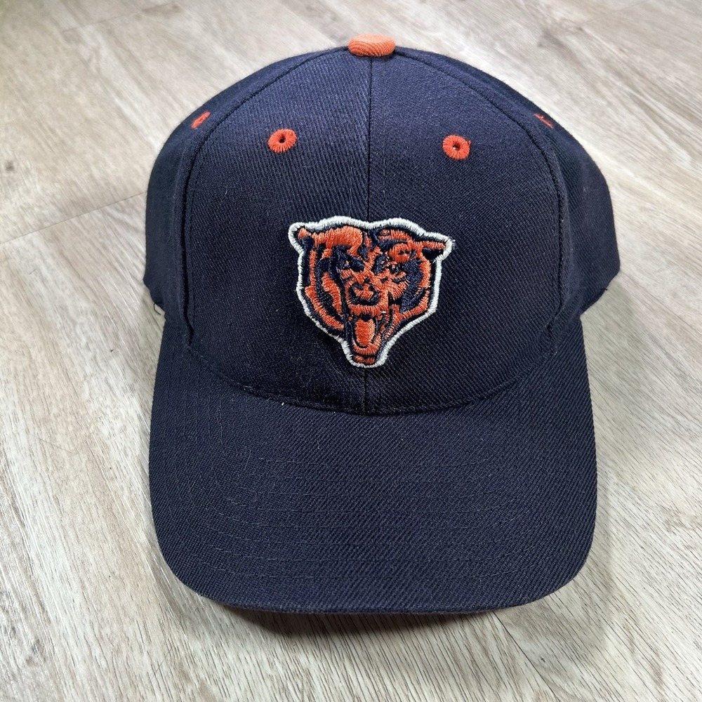 VTG Logo Athletic Chicago Bears Snapback Hat NFL Football Motorola Blue Wool Cap